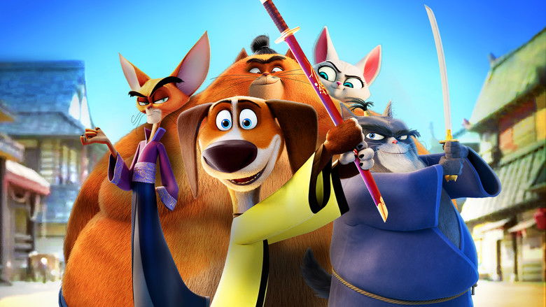 кадр из фильма Пёс-самурай и город кошек