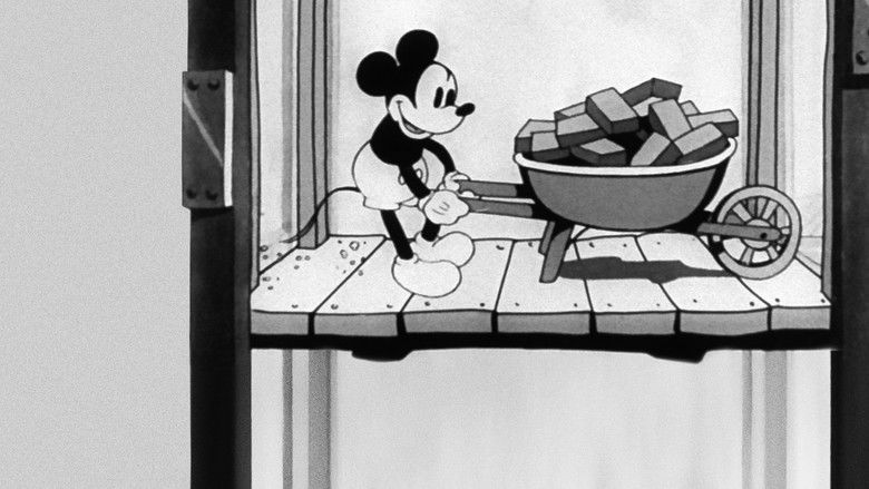 кадр из фильма Микки Маус на стройке