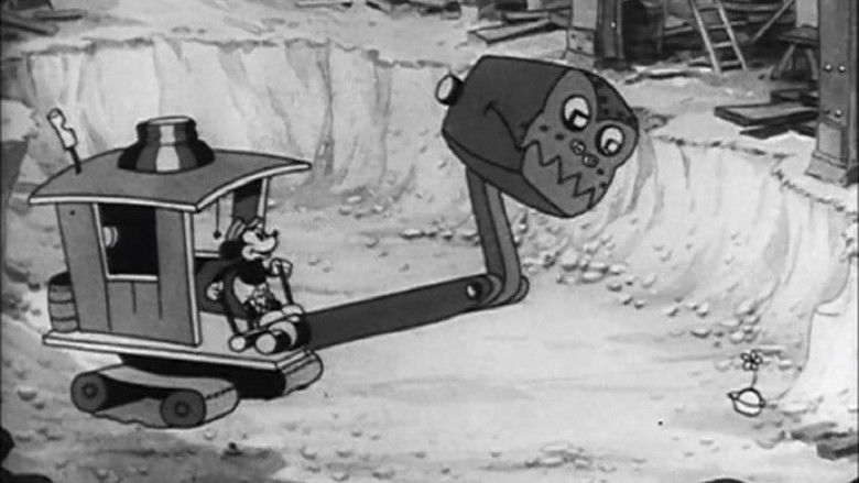кадр из фильма Микки Маус на стройке