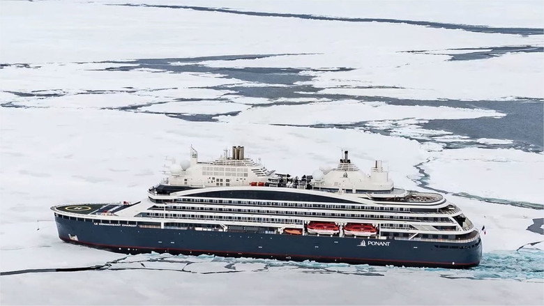 кадр из фильма Le commandant Charcot : croisière high-tech dans les glaces