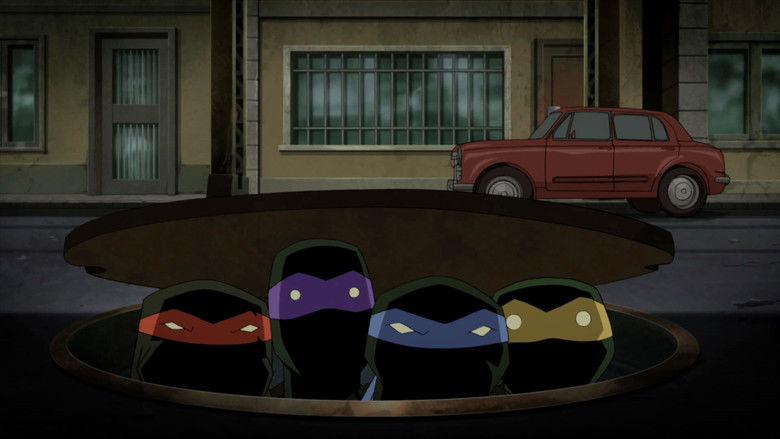 кадр из фильма Бэтмен против Черепашек-ниндзя