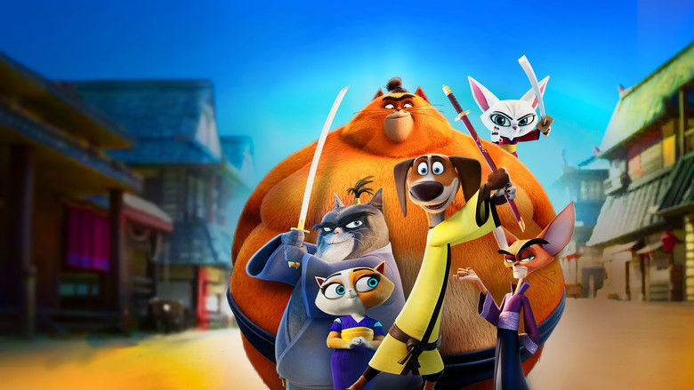 кадр из фильма Пёс-самурай и город кошек