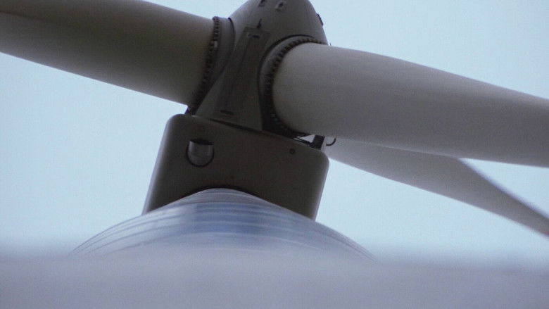 Windpark: Ein Lichtspiel bei Nacht