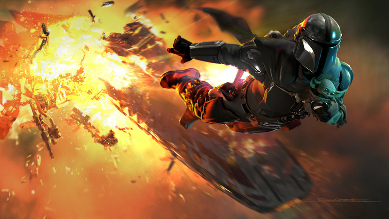 кадр из фильма Мандалорец и Грогу