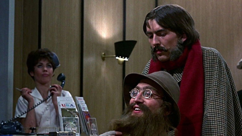 кадр из фильма Битлз. На помощь!